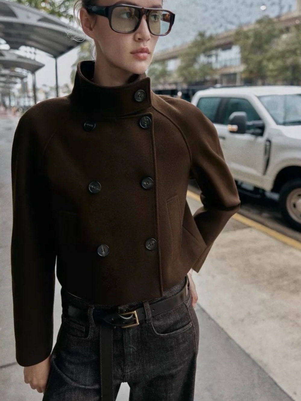 NWT ZARA CROPPED HIGH NECK JACKET SIZE M